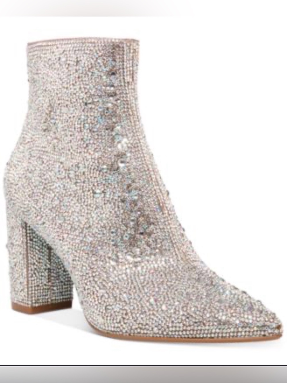 Betsy Johnson Cady Silver Crystal Ankle Booties